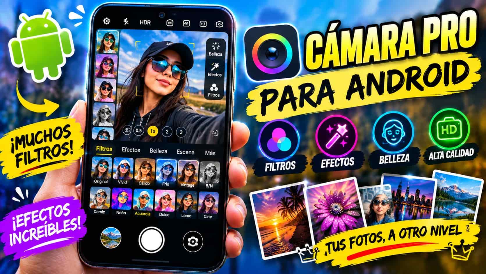 📸 Cámara Pro para Android: filtros, efectos y fotografías espectaculares