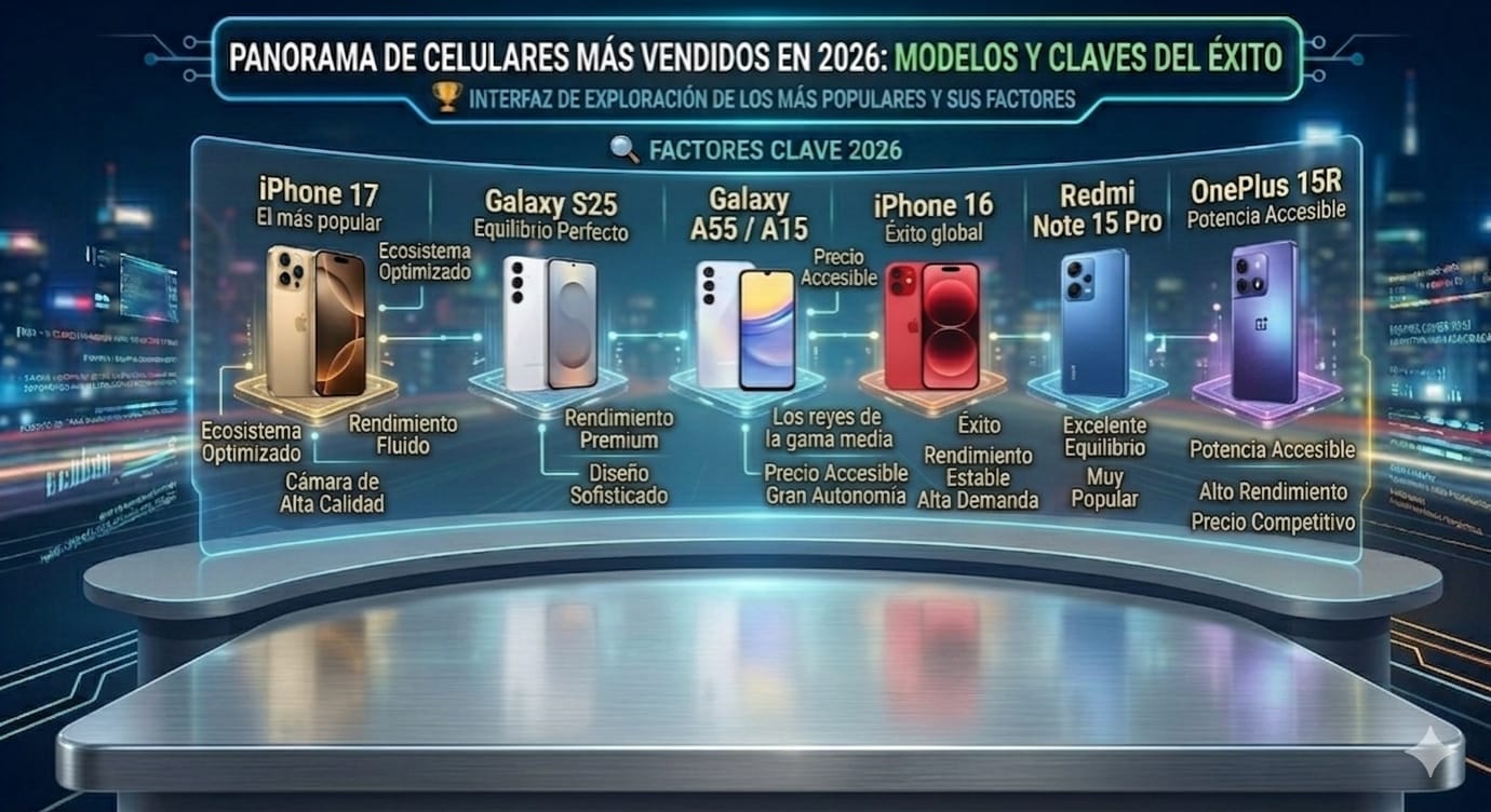 📊 Celulares más vendidos en 2026: modelos más populares, características y análisis completo